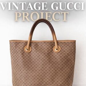 Vintage Gucci Micro GG Monogram Tote Bag Authentic Italy Project Piece